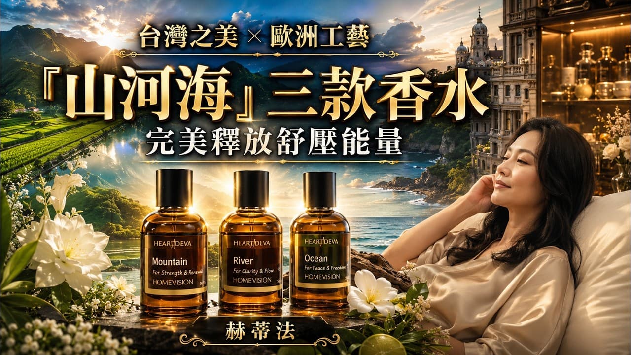 台灣之美揉合歐洲工藝!赫蒂法「山河海」三款香水,完美釋放舒壓能量丨#赫蒂法 #PC AI #ai廣告片